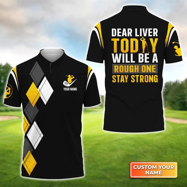 Customized Golf Men Polo Shirts, Dear Liver Golf, Personalized Name Golf Polo Shirt For Men, Golfers