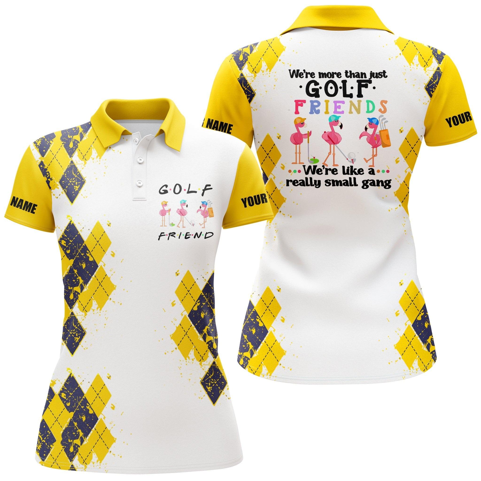 Customized Golf Women Polo Shirt, We're More Than Just Golf Friends Flamingo Custom Name Funny Golf Shirt - Perfect Gift For Golf Lovers, Golfers - Image 3