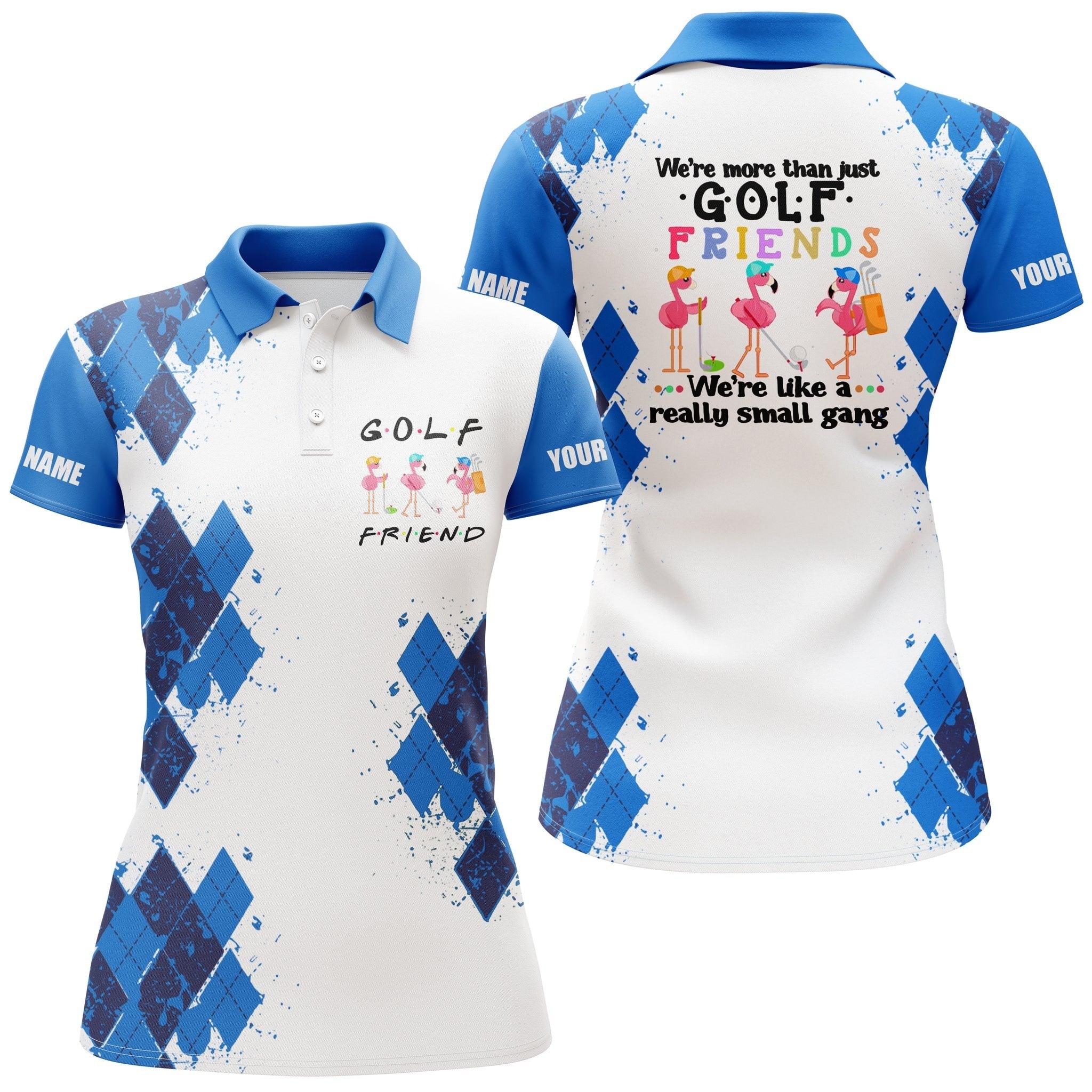 Customized Golf Women Polo Shirts, We're More Than Just Golf Friends Flamingo Custom Name Golf Polo Shirts - Perfect Gift For Golf Lovers, Golfers - Image 2