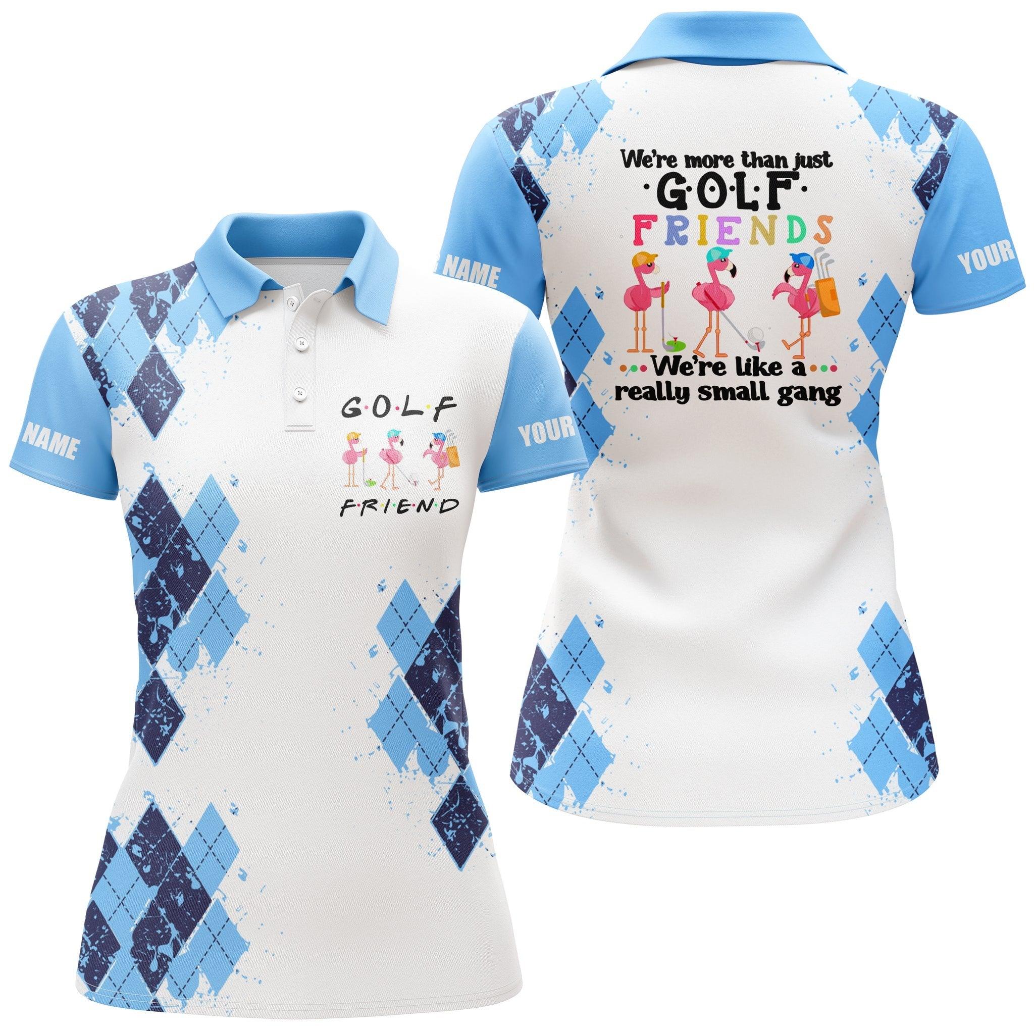 Customized Golf Women Polo Shirts, We're More Than Just Golf Friends Flamingo Custom Name Polo Shirts - Perfect Gift For Golf Lovers, Golfers - Image 2