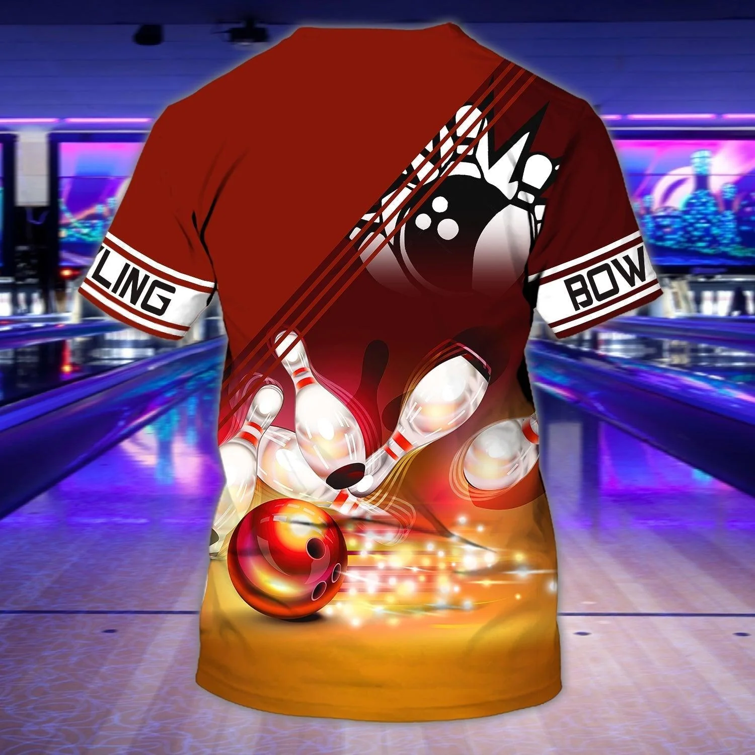 Customized Love 3D Bowling Tshirt, Colorful Bowling Shirts For Men And Women, Personalized Bowling T Shirt - Gift For Bowling Lovers, Bowlers - Image 2