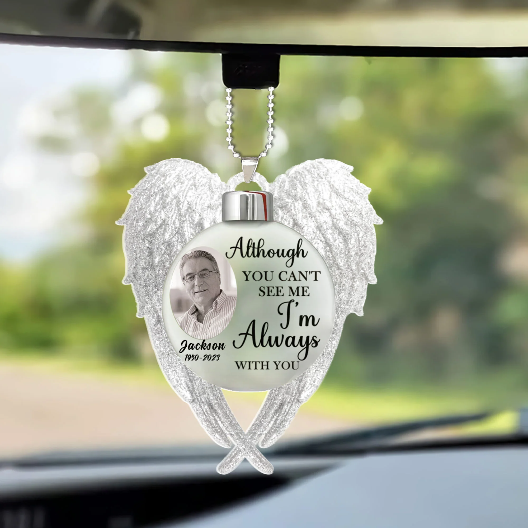 Customized Memorial Photo Car Ornament, Custom Mama Photo Car Ornament - Memorial Gift For Mom, Dad, Christmas, Family's Member - Image 2