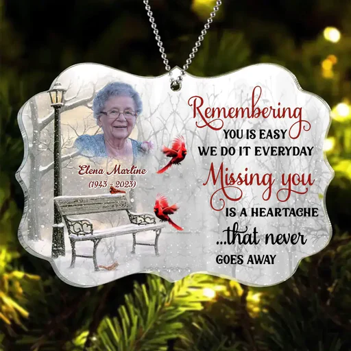Customized Mom Photo Acrylic Ornament, Personalized Memorial Photo Acrylic Ornament - Memorial Gift For Mom, Dad, Family, Friends - Image 2