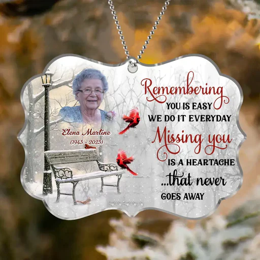 Customized Mom Photo Acrylic Ornament, Personalized Memorial Photo Acrylic Ornament - Memorial Gift For Mom, Dad, Family, Friends - Image 3