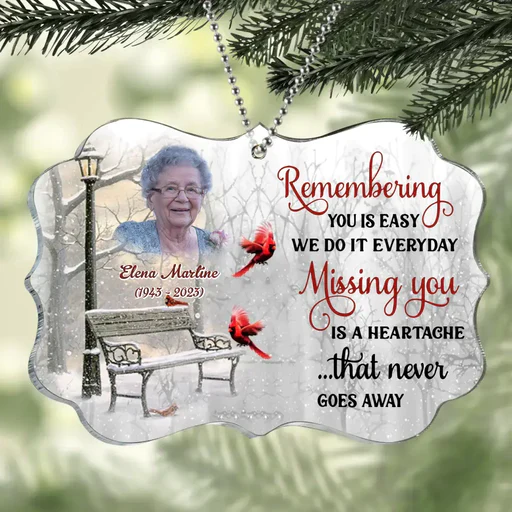 Customized Mom Photo Acrylic Ornament, Personalized Memorial Photo Acrylic Ornament - Memorial Gift For Mom, Dad, Family, Friends - Image 4