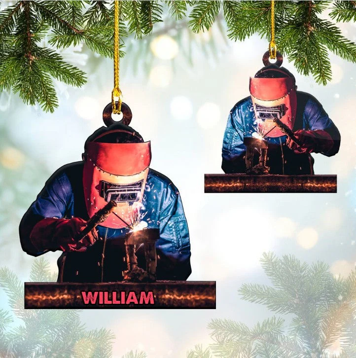 Customized Nam Welder Tool Christmas Arcylic Ornament,  Personalized Acrylic Ornament Welding Supplies For Him - Image 4