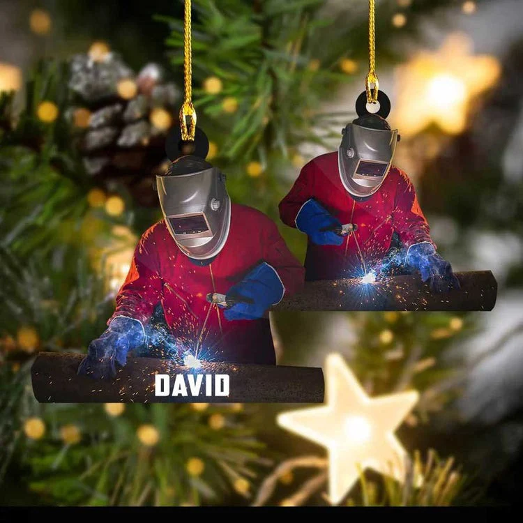 Customized Nam Welder Tool Christmas Arcylic Ornament,  Personalized Acrylic Ornament Welding Supplies For Him - Image 5
