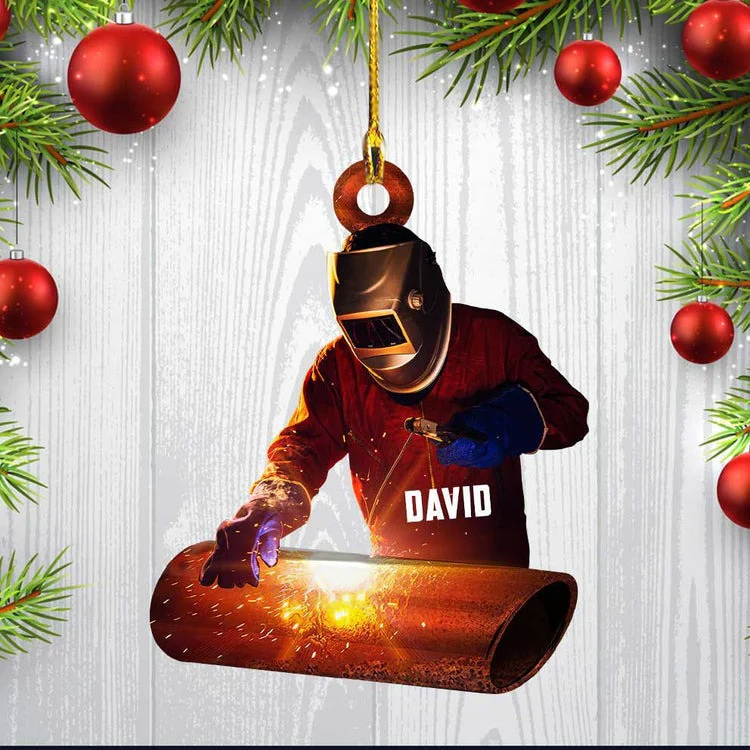 Customized Nam Welder Tool Christmas Arcylic Ornament,  Personalized Acrylic Ornament Welding Supplies For Him - Image 6