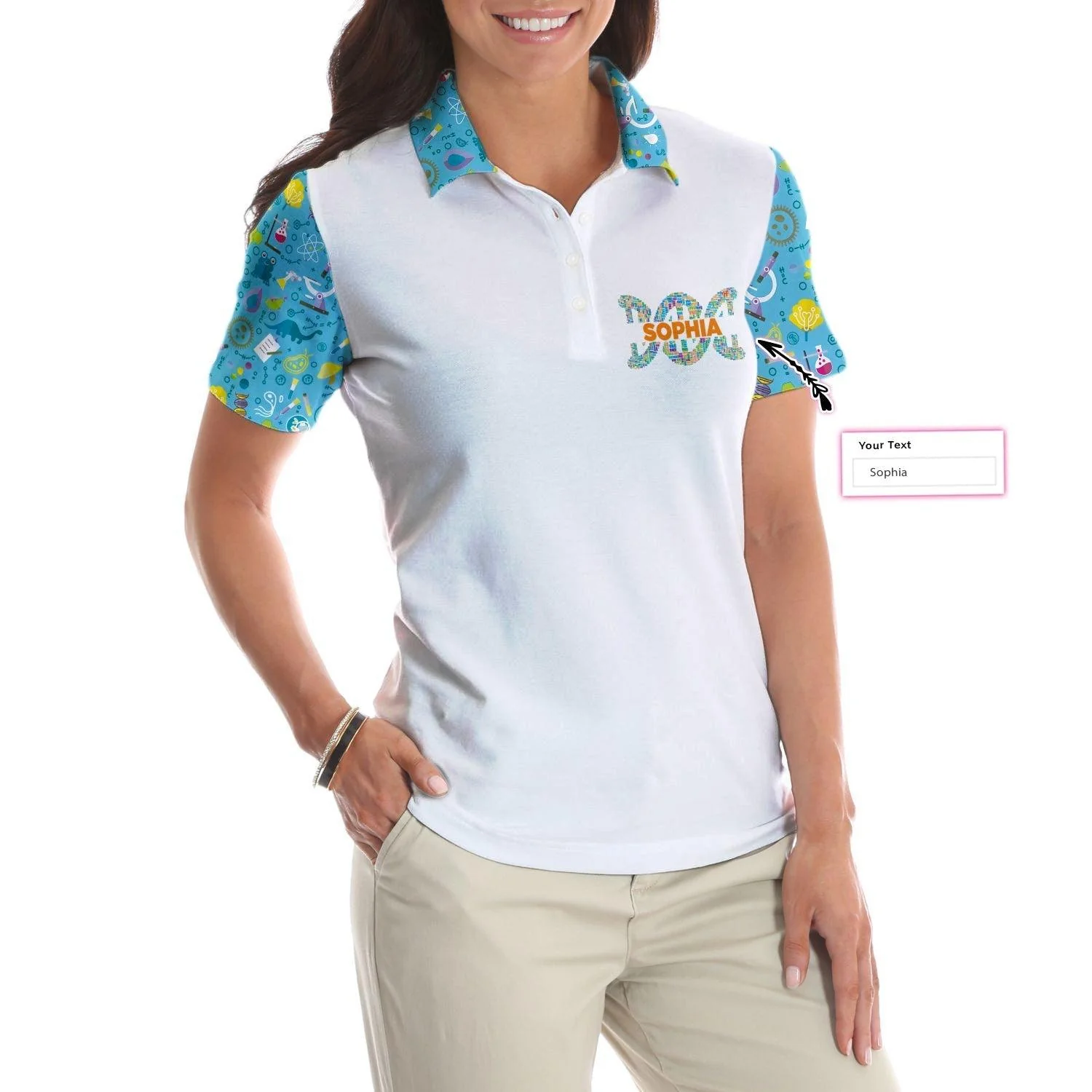 Customized Name Biology Women Polo Shirts - There's No Crying In Biology Custom Women Polo - Perfect Gift For Women, Biology Lovers - Image 5