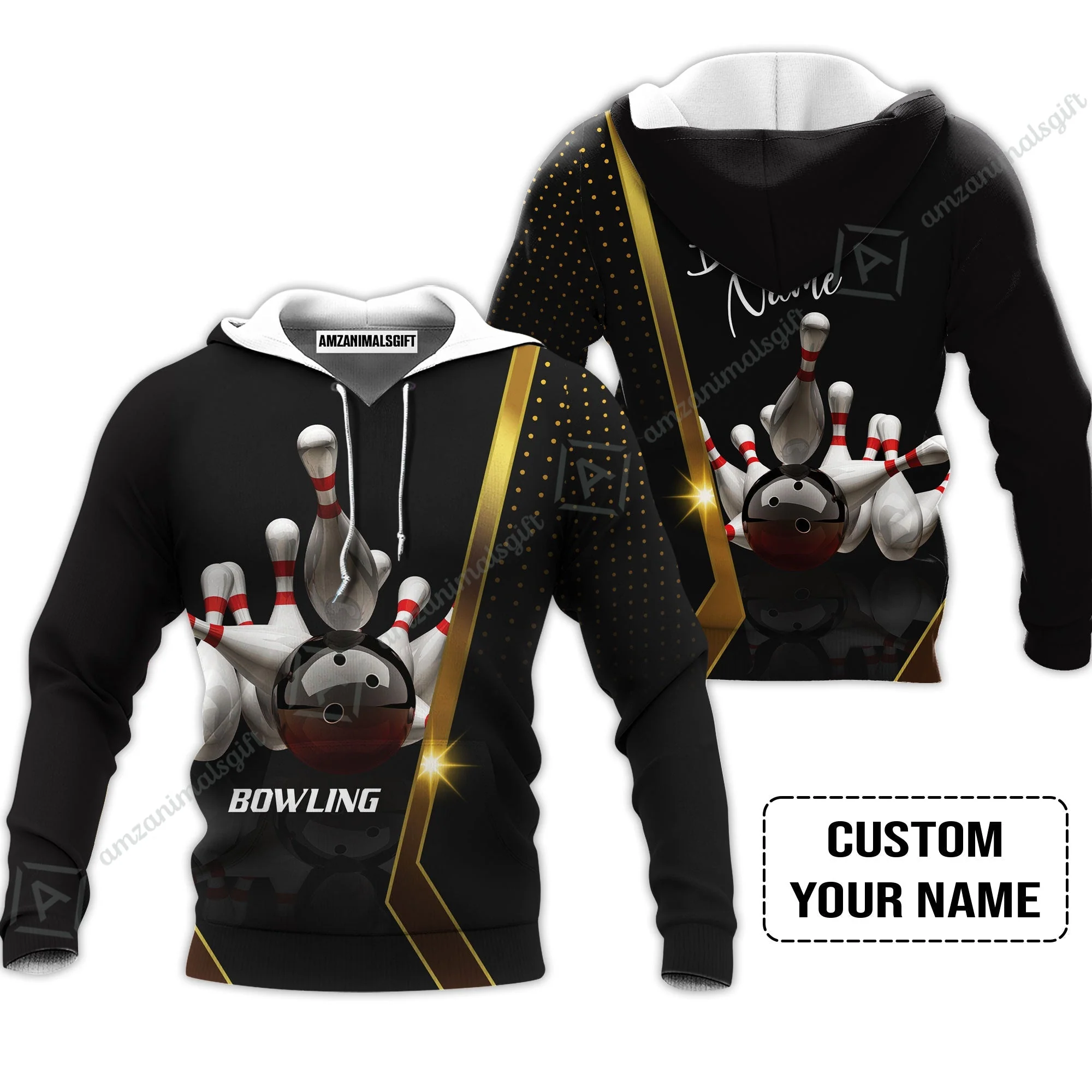 Customized Name Bowling Jersey, Bowling Pin and Ball Personalized Bowling Jersey - Image 5