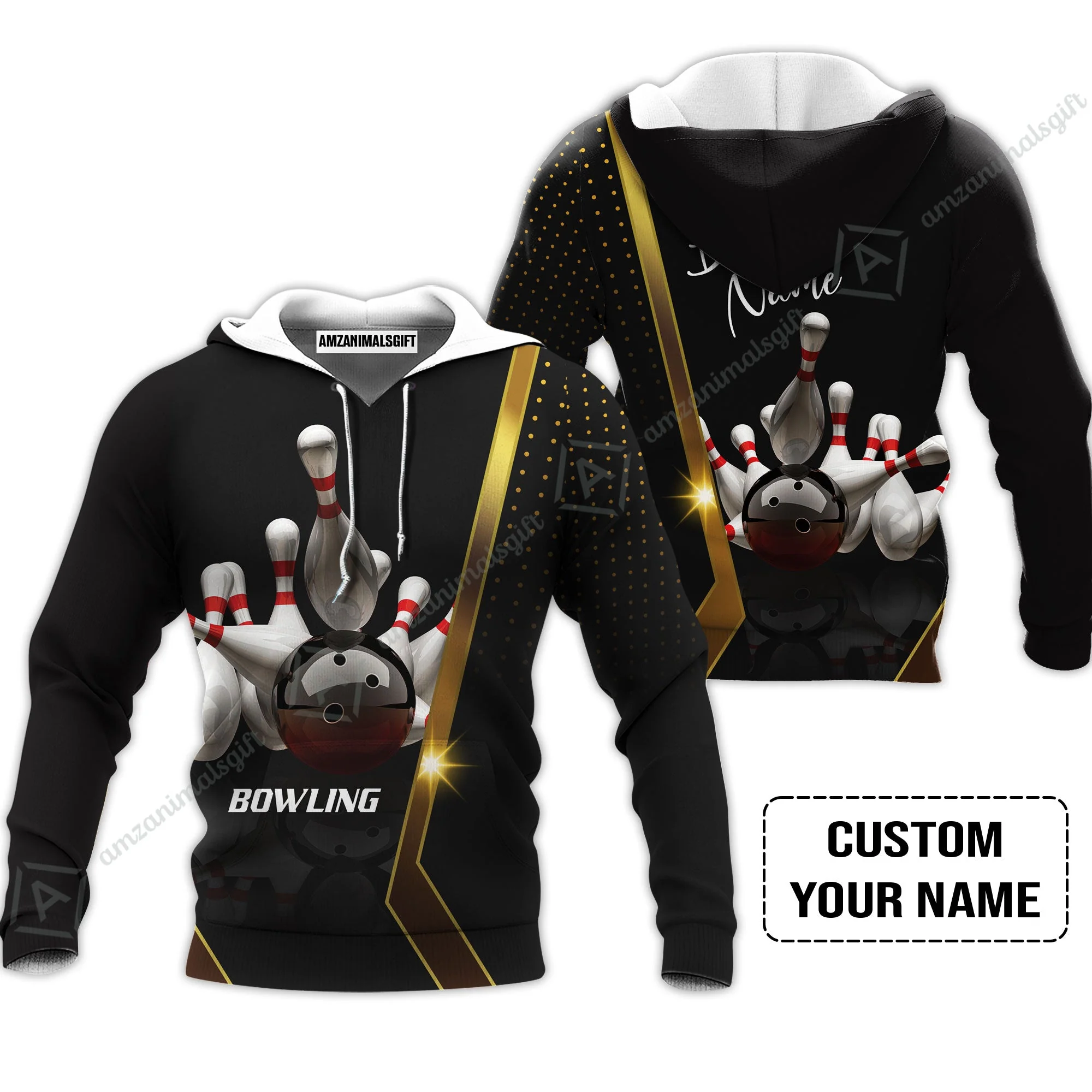 Customized Name Bowling Long Polo Shirt, Bowling Pin and Ball Personalized Bowling Long Polo Shirt - Image 5