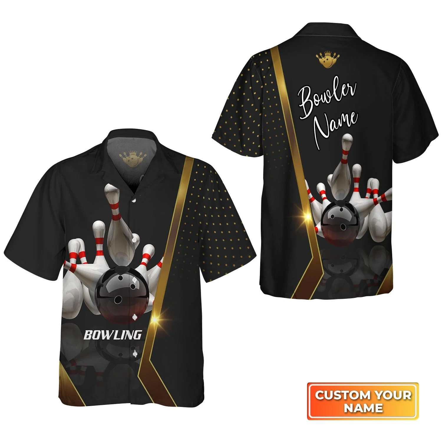 Customized Name Bowling Long Polo Shirt, Bowling Pin and Ball Personalized Bowling Long Polo Shirt - Image 7