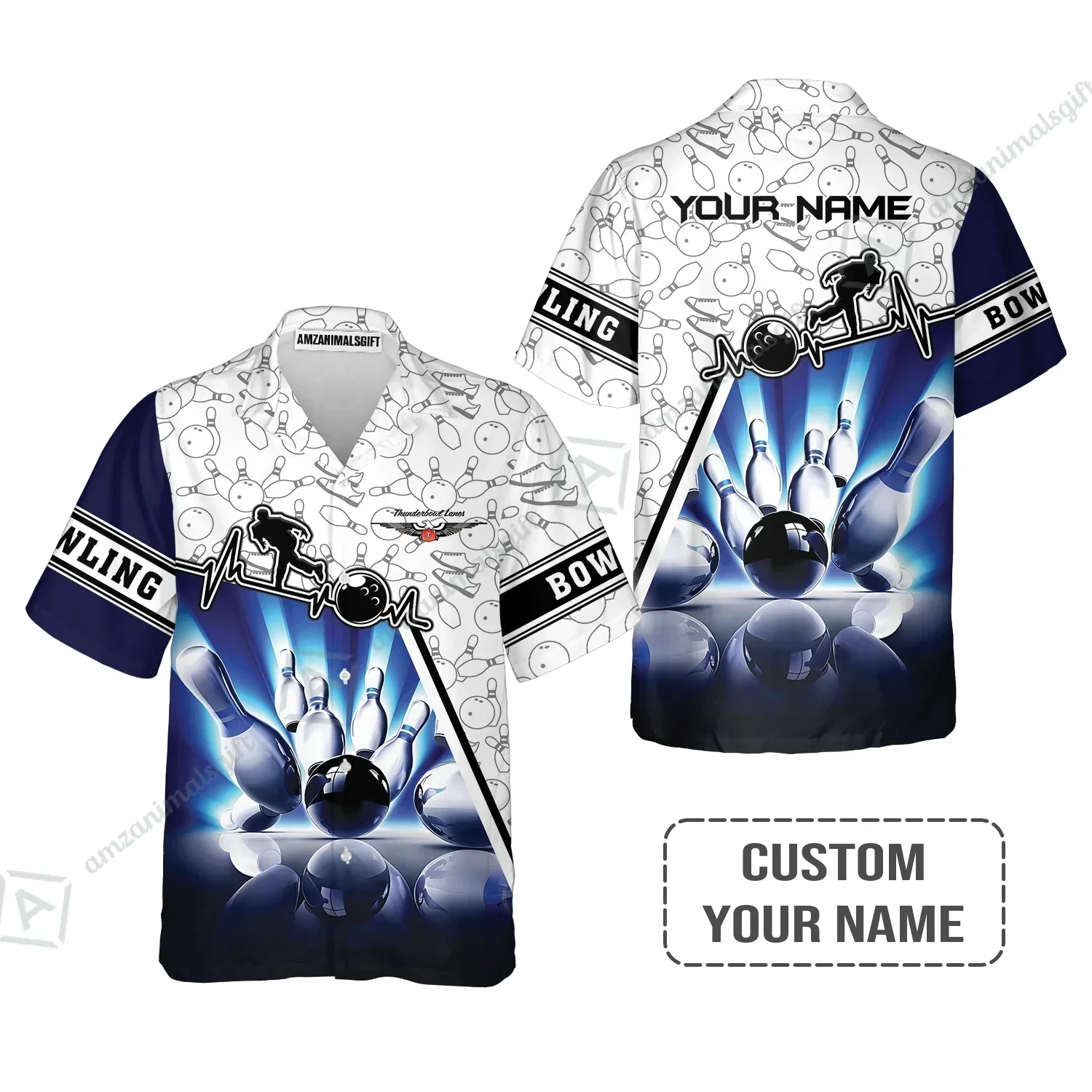 Customized Name Bowling Long Polo Shirt, Thunderbowl Lanes Unique Bowling Shirt For Men Women, Perfect Gift For Bowling Lovers, Bowlers - Image 4