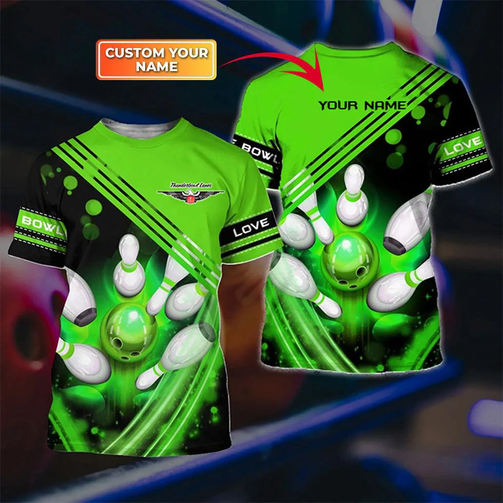 Customized Name Bowling T Shirt, Personalized Unique Design Bowling Shirt Team For Men - Perfect Gift For Bowling Lovers, Bowlers - Image 2