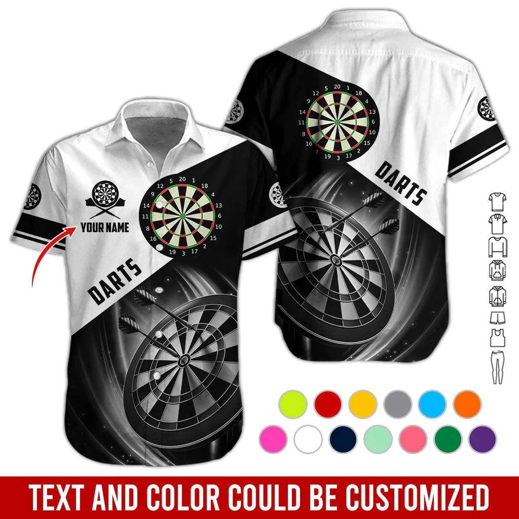 Customized Name Darts Hawaiian Shirts, Personalized Name Darts Team Uniforms Aloha Shirt For Men & Women - Gift For Darts Lovers, Darts Players - Image 3