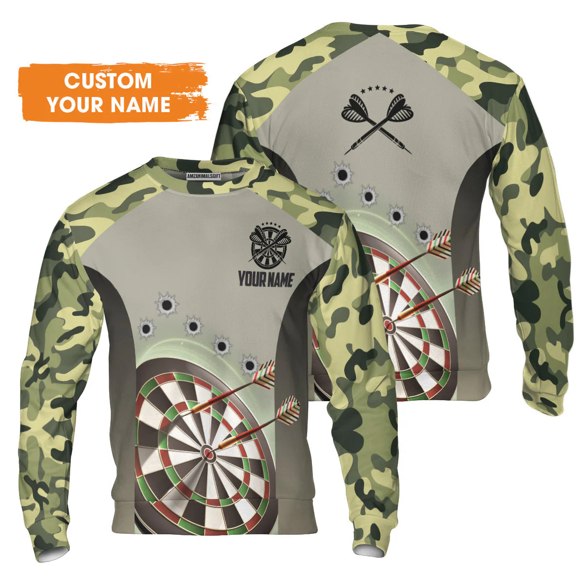 Customized Name Darts Hoodie, Camo Pattern Personalized Darts Hoodie - Perfect Gift For Darts Lovers - Image 6