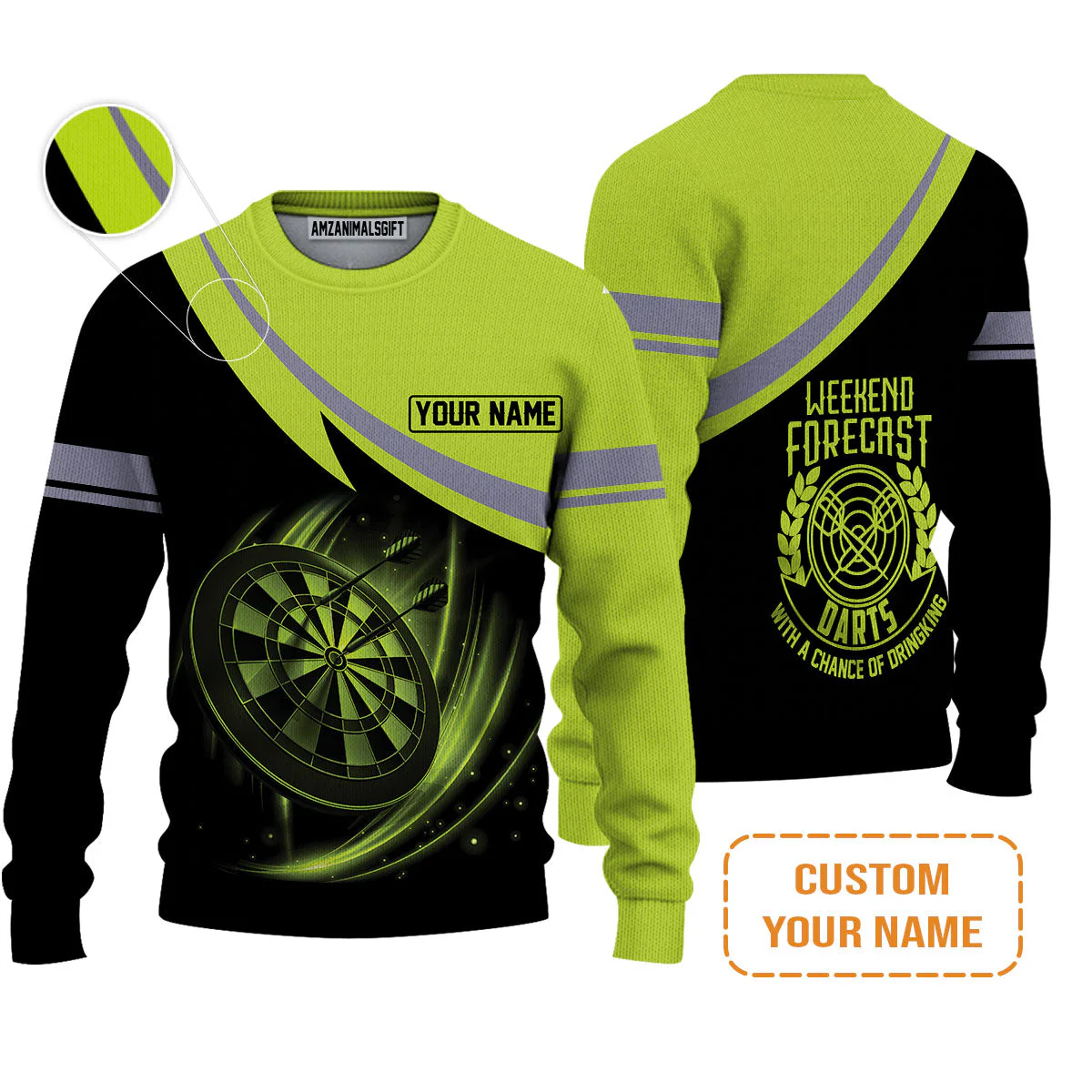 Customized Name Darts Hoodie, Personalized Name Weekend Forecast Darts Hoodie - Gift For Darts Lovers - Image 7