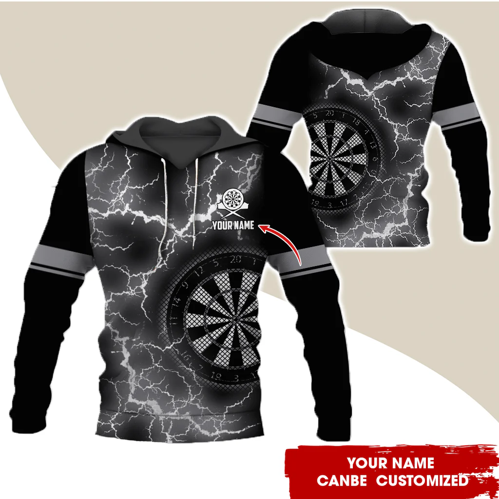 Customized Name Darts Lightning Premium Hoodie, Darts Pattern Hoodie, Perfect Gift For Darts Lovers, Friend, Family - Image 2