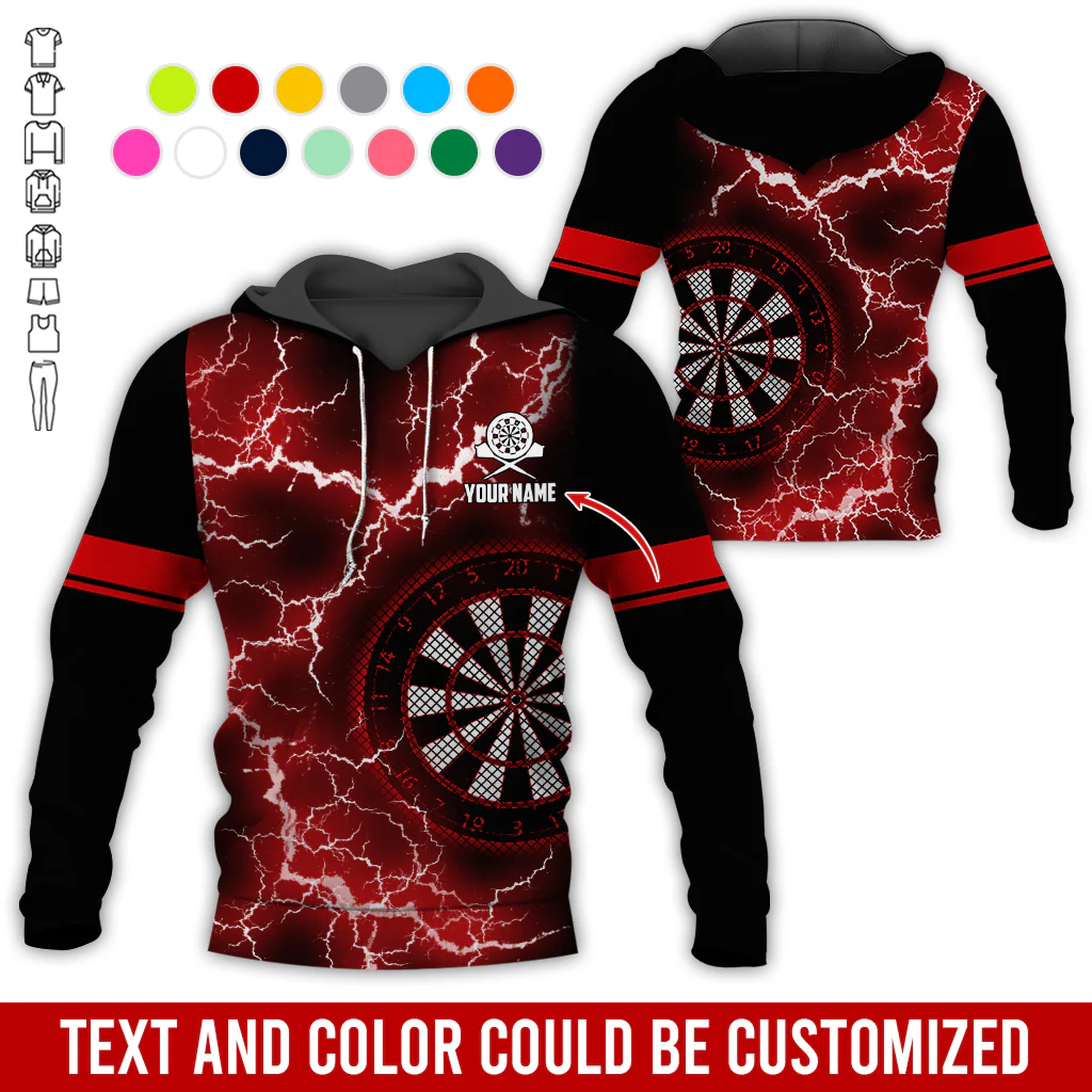 Customized Name Darts Lightning Premium Hoodie, Darts Pattern Hoodie, Perfect Gift For Darts Lovers, Friend, Family - Image 3