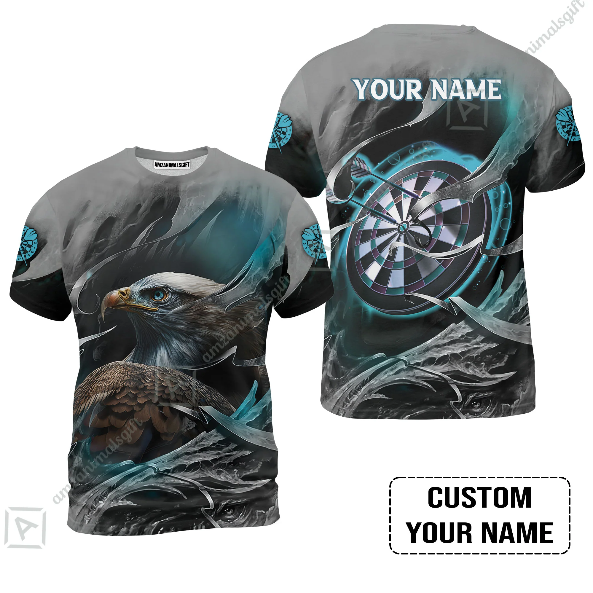 Customized Name Darts Men Polo Shirt, Bullseye Dartboard Personalized Eagle And Darts Polo Shirt - Image 8