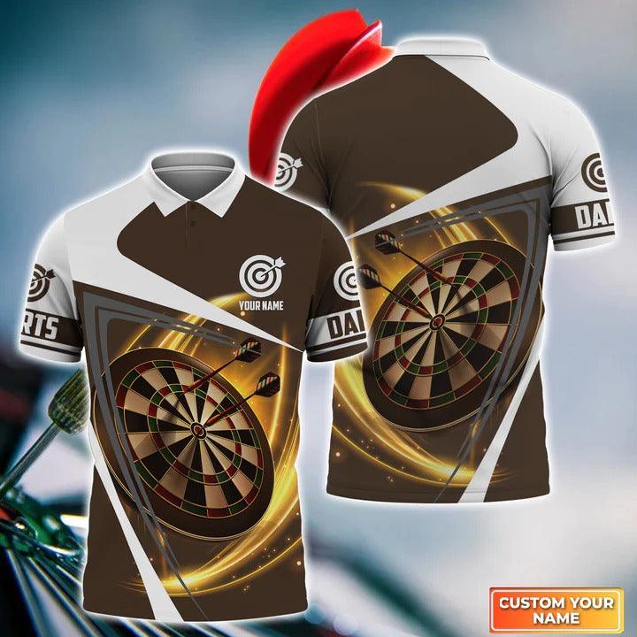 Customized Name Darts Men Polo Shirts - Darts Lighting Personalized Name Polo Shirts For Men, Darts Team - Gift For Darts Lovers, Darts Players