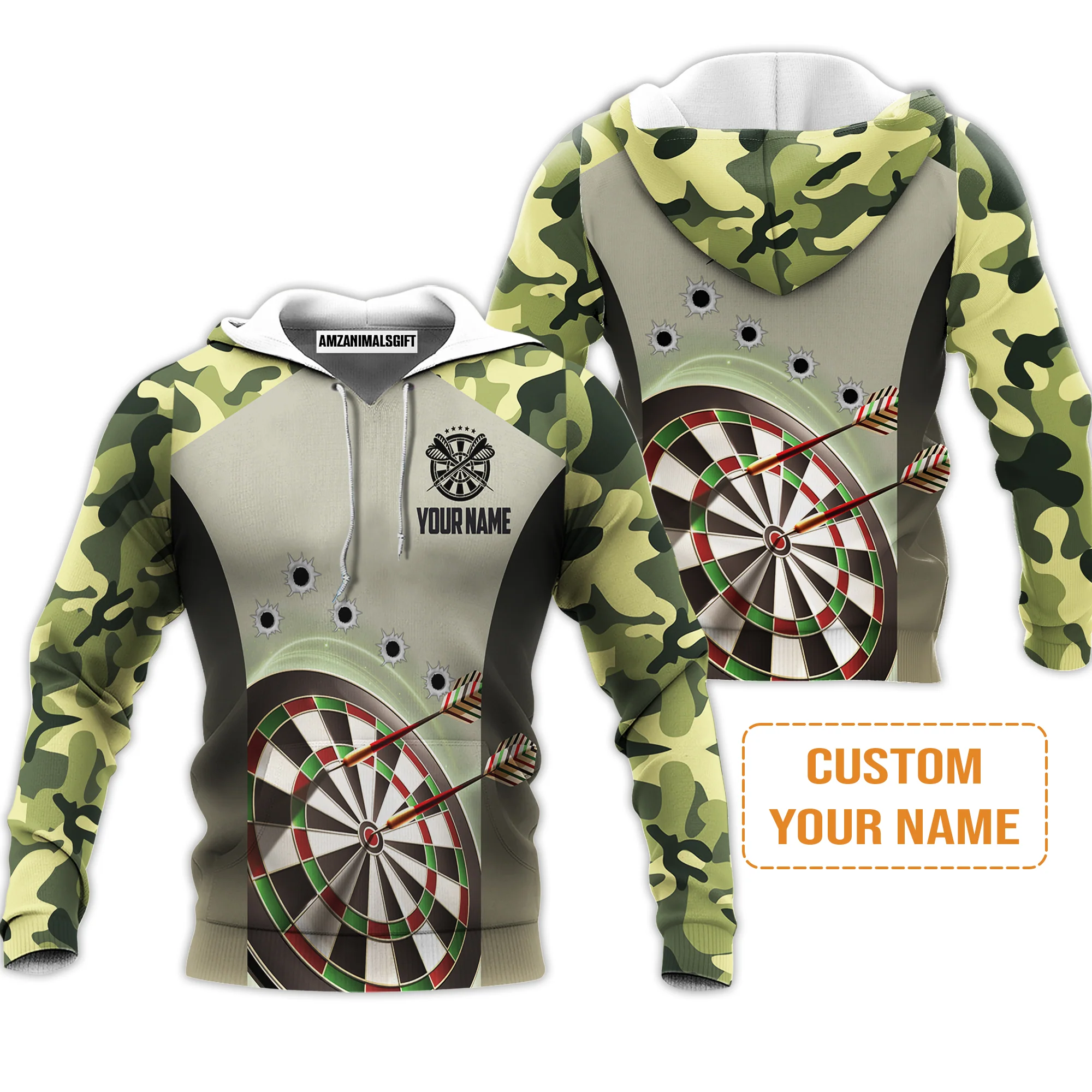 Customized Name Darts Polo Shirt, Camo Pattern Personalized Darts Uniforms Polo Shirt - Perfect Gift For Darts Lovers - Image 5