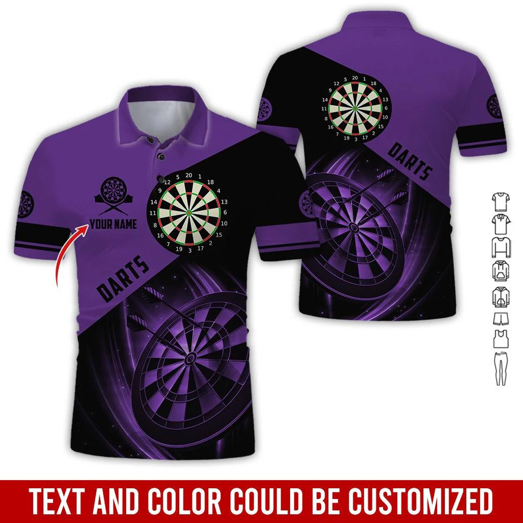 Customized Name Darts Polo Shirt, Dartboard Personalized Name Darts Team Polo Shirt For Men - Perfect Gift For Darts Lovers, Darts Players - Image 9