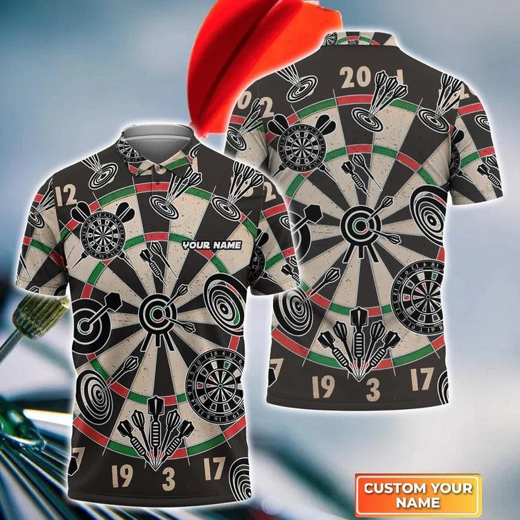 Customized Name Darts Polo Shirt, Dartboard, Personalized Name Polo Shirt For Men - Perfect Gift For Darts Lovers, Darts Players