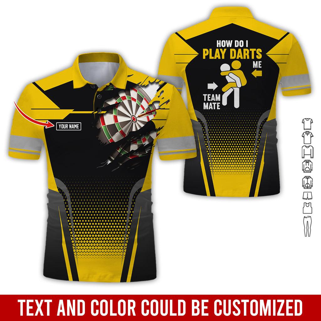 Customized Name Darts Polo Shirt, How Do I Play Darts Personalized Name Uniforms Polo Shirt For Men - Perfect Gift For Darts Lovers, Darts Team Players - Image 2