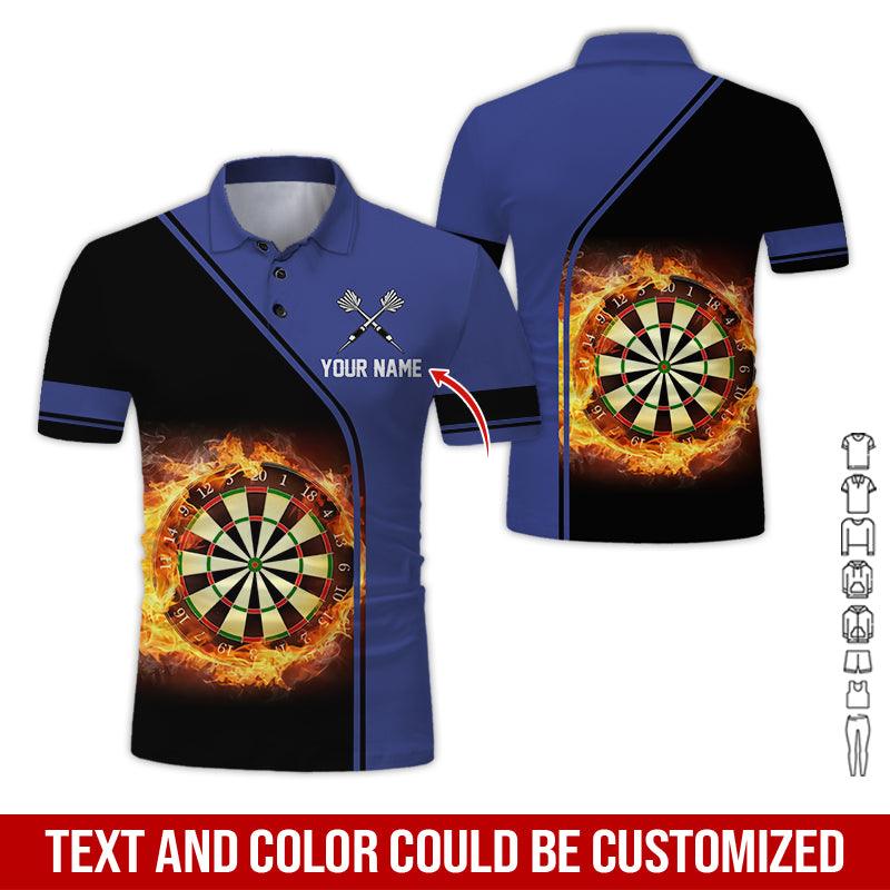 Customized Name Darts Polo Shirt, Personalized Name Dartboard Flame Polo Shirt For Men - Perfect Gift For Darts Lovers, Darts Players - Image 5