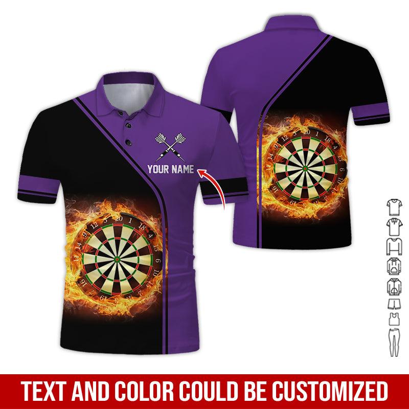Customized Name Darts Polo Shirt, Personalized Name Dartboard Flame Polo Shirt For Men - Perfect Gift For Darts Lovers, Darts Players - Image 8