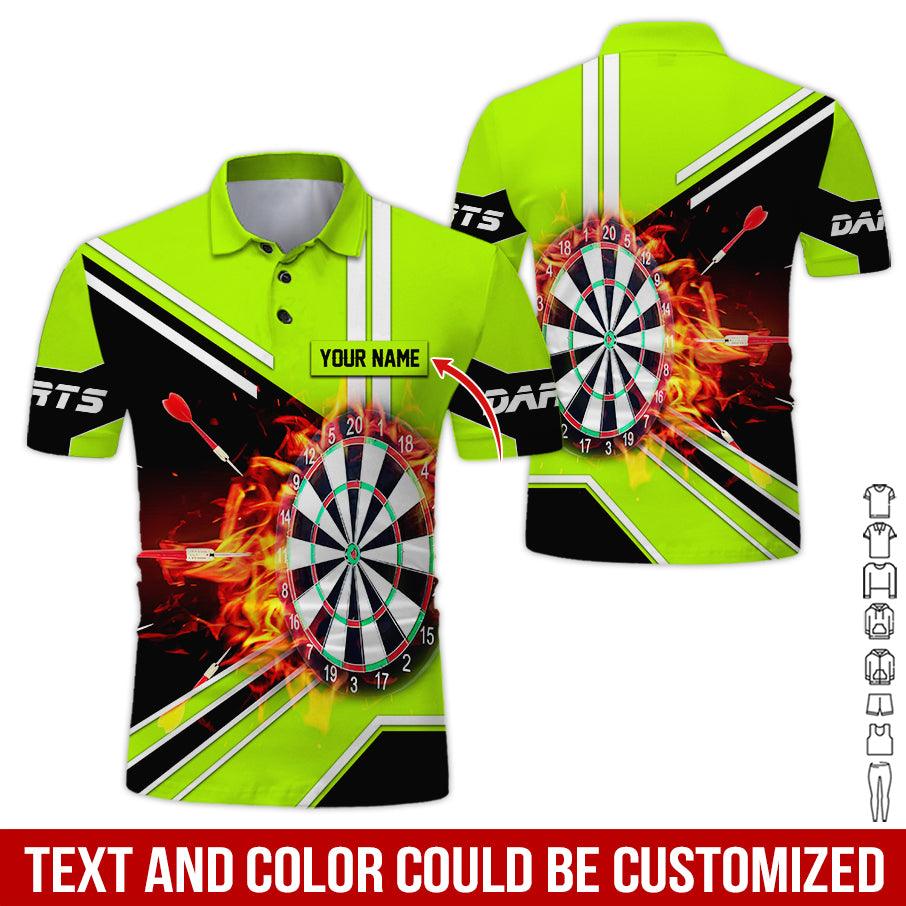 Customized Name Darts Polo Shirt, Personalized Name Darts Board Flame Polo Shirt For Men - Perfect Gift For Darts Lovers, Darts Players - Image 6