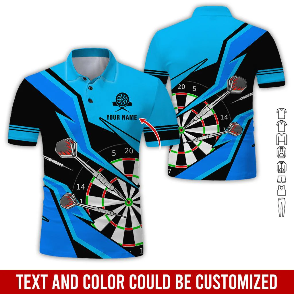 Customized Name Darts Polo Shirt, Personalized Name Darts Polo Shirt For Men - Perfect Gift For Darts Lovers, Darts Players - Image 2