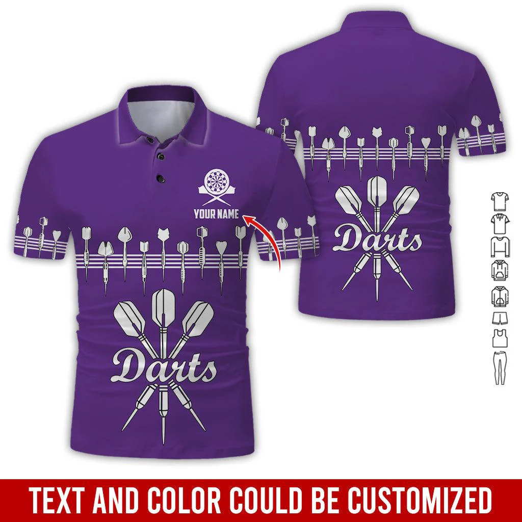 Customized Name Darts Polo Shirt, Personalized Name Darts Uniforms Polo Shirt For Men - Perfect Gift For Darts Lovers, Darts Players - Image 10