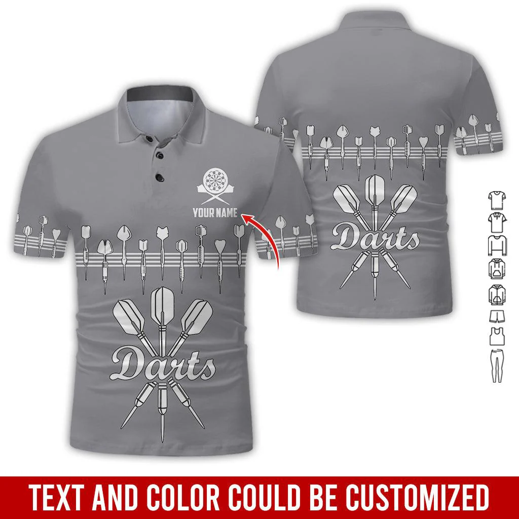 Customized Name Darts Polo Shirt, Personalized Name Darts Uniforms Polo Shirt For Men - Perfect Gift For Darts Lovers, Darts Players - Image 4