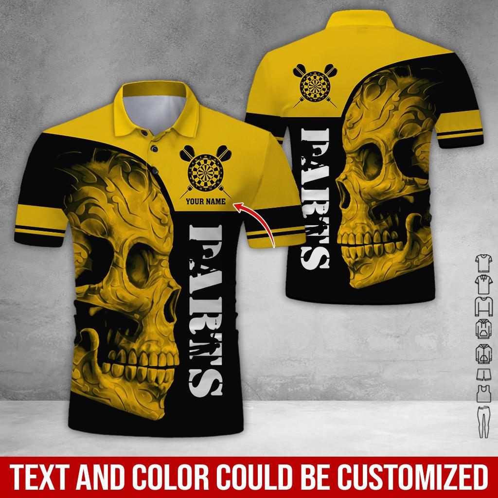 Customized Name Darts Polo Shirt, Personalized Skull Darts Uniforms Polo Shirt For Men - Perfect Gift For Darts Lovers, Darts Team Players - Image 4