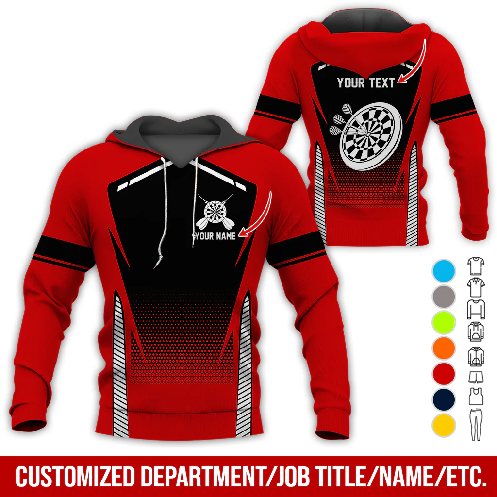 Customized Name Darts Premium Hoodie, Dartboards Pattern Darts Hoodie For Darst Player - Gift For Darts Lovers, Friend, Family - Image 6