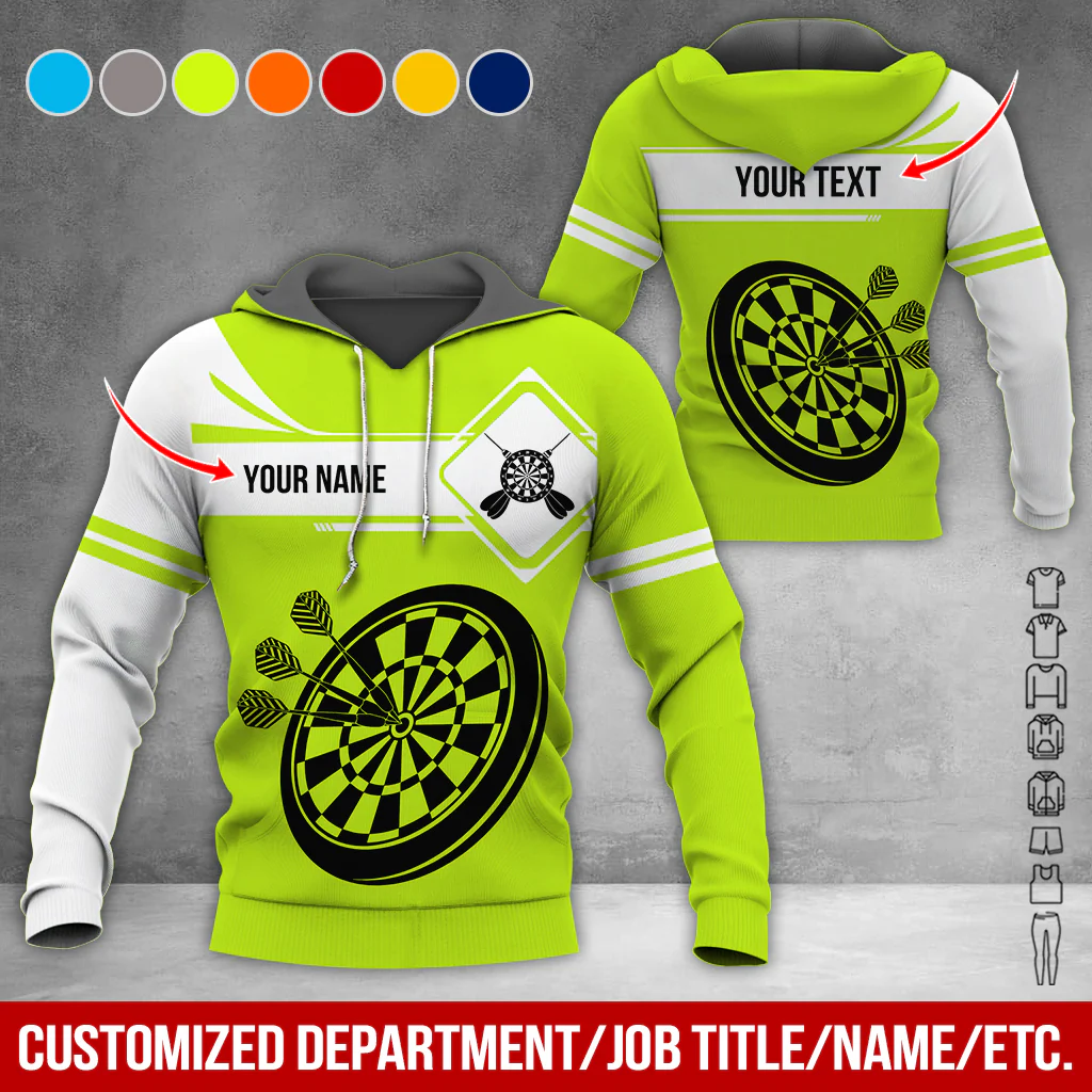 Customized Name Darts Premium Hoodie, Dartboards Pattern Darts Hoodie For Men & Women - Gift For Darts Lovers, Friend, Family - Image 4