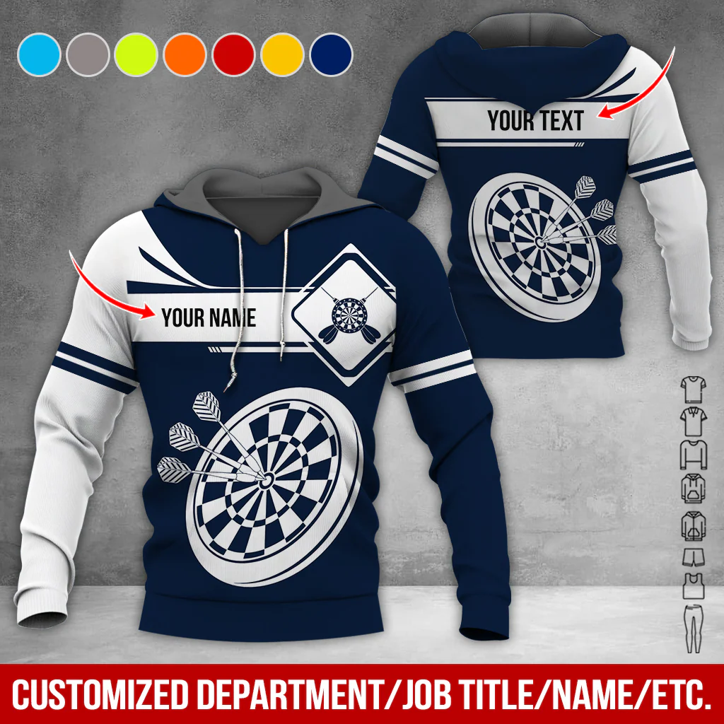 Customized Name Darts Premium Hoodie, Dartboards Pattern Darts Hoodie For Men & Women - Gift For Darts Lovers, Friend, Family - Image 5