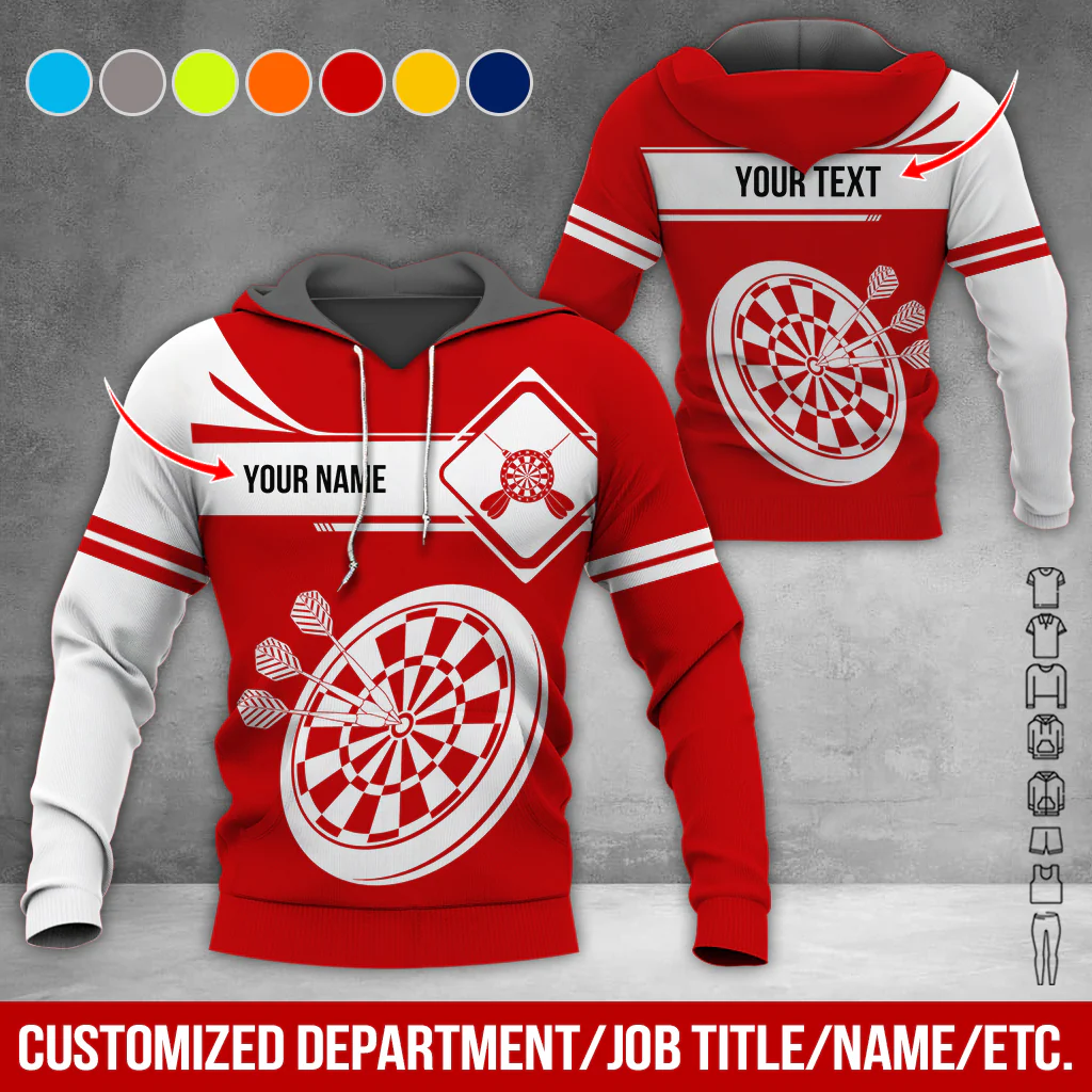 Customized Name Darts Premium Hoodie, Dartboards Pattern Darts Hoodie For Men & Women - Gift For Darts Lovers, Friend, Family - Image 7