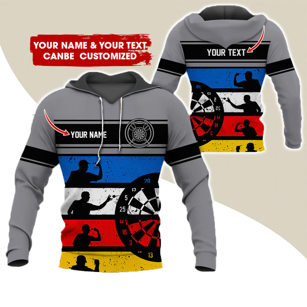 Customized Name Darts Premium Hoodie, How To Play Darts Pattern Darts Hoodie For Men & Women - Gift For Darts Lovers, Friend, Family - Image 2