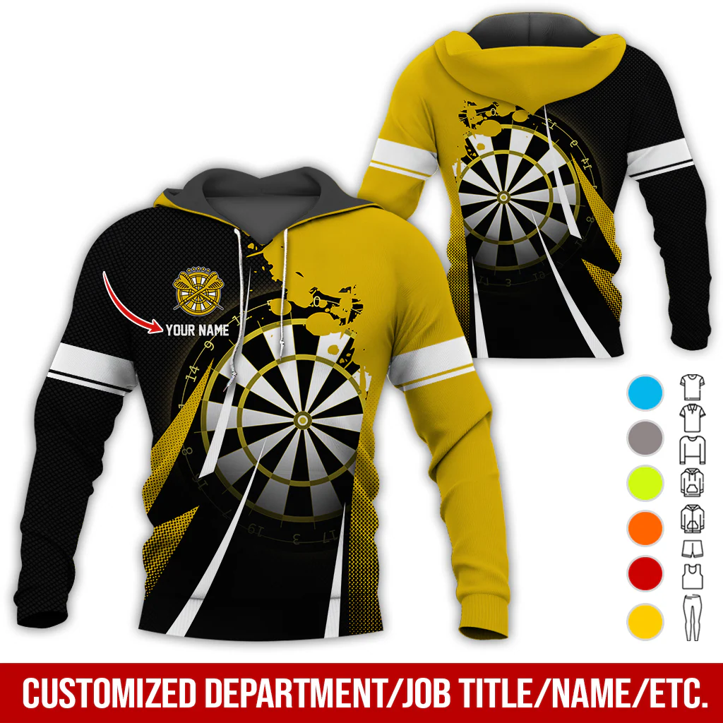 Customized Name Darts Premium Hoodie, Ink Spill Pattern Darts Hoodie For Men & Women - Gift For Darts Lovers, Friend, Family - Image 6