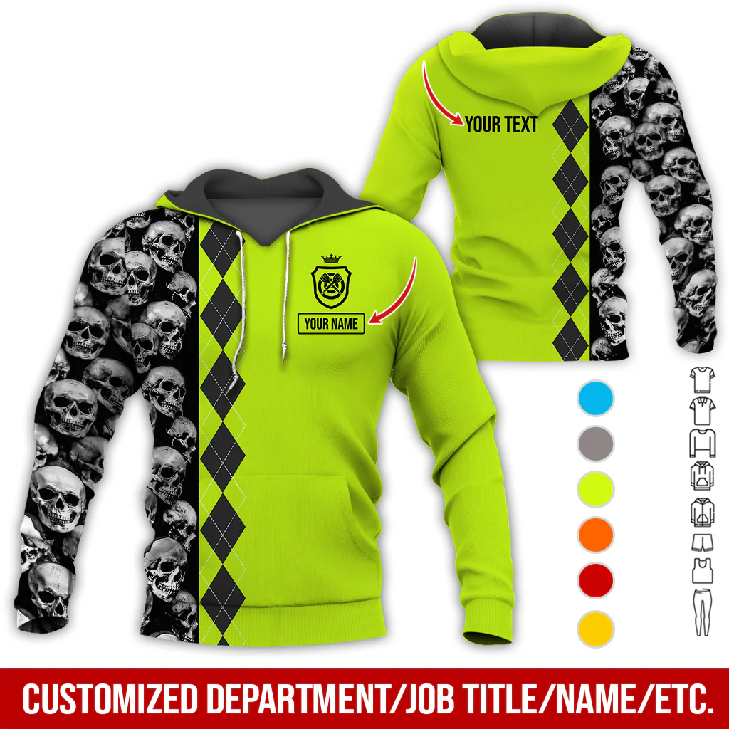 Customized Name Darts Premium Hoodie, Skulls & Rhombus Pattern Hoodie For Men & Women, Custom Your Shirts - Gift For Darts Lovers, Friend, Family - Image 3