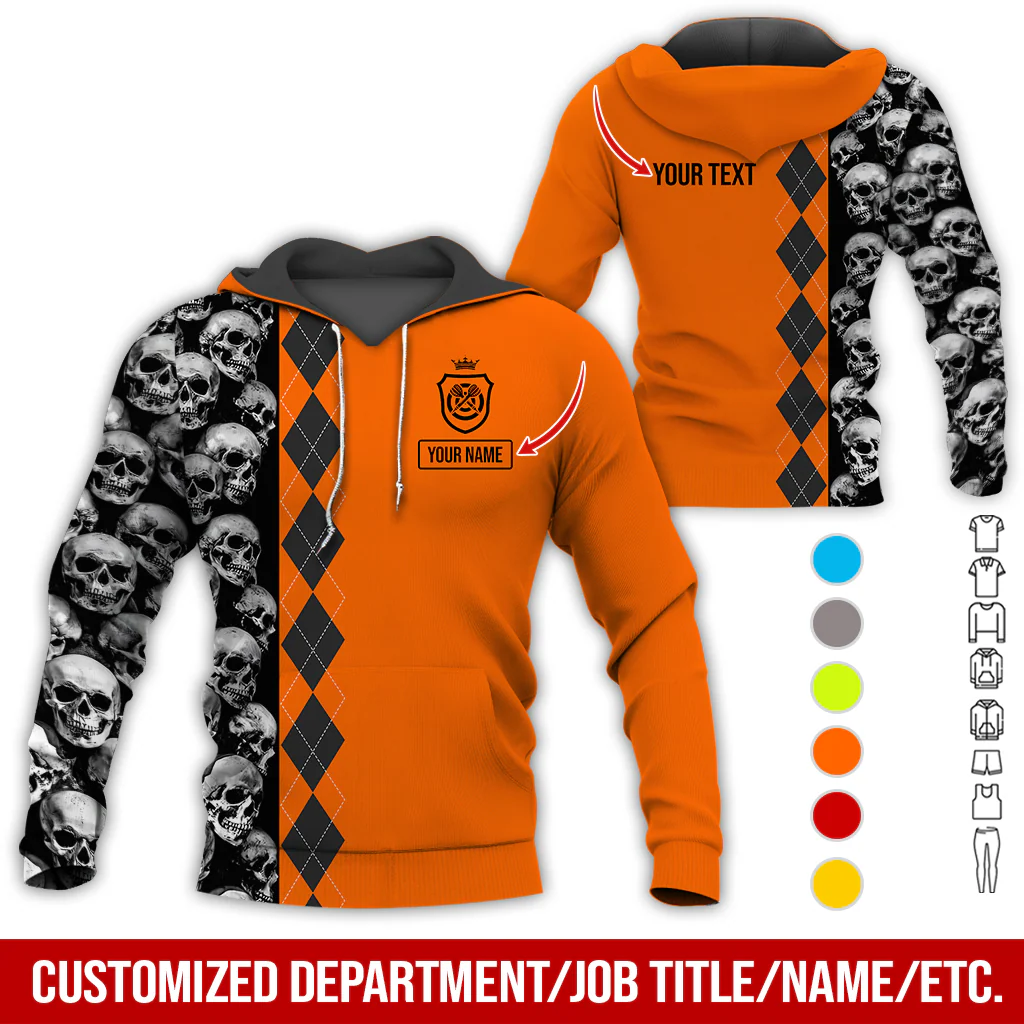 Customized Name Darts Premium Hoodie, Skulls & Rhombus Pattern Hoodie For Men & Women, Custom Your Shirts - Gift For Darts Lovers, Friend, Family - Image 4