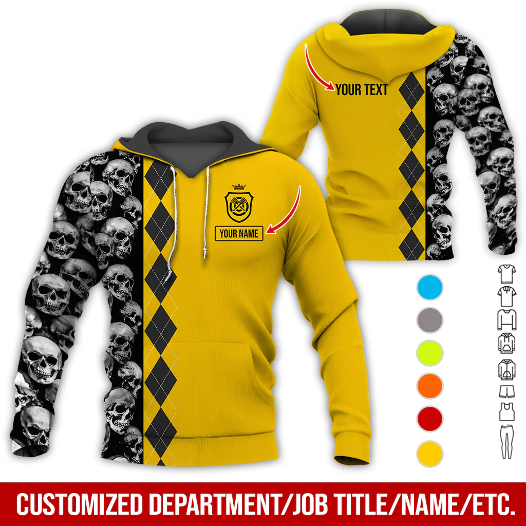 Customized Name Darts Premium Hoodie, Skulls & Rhombus Pattern Hoodie For Men & Women, Custom Your Shirts - Gift For Darts Lovers, Friend, Family - Image 6
