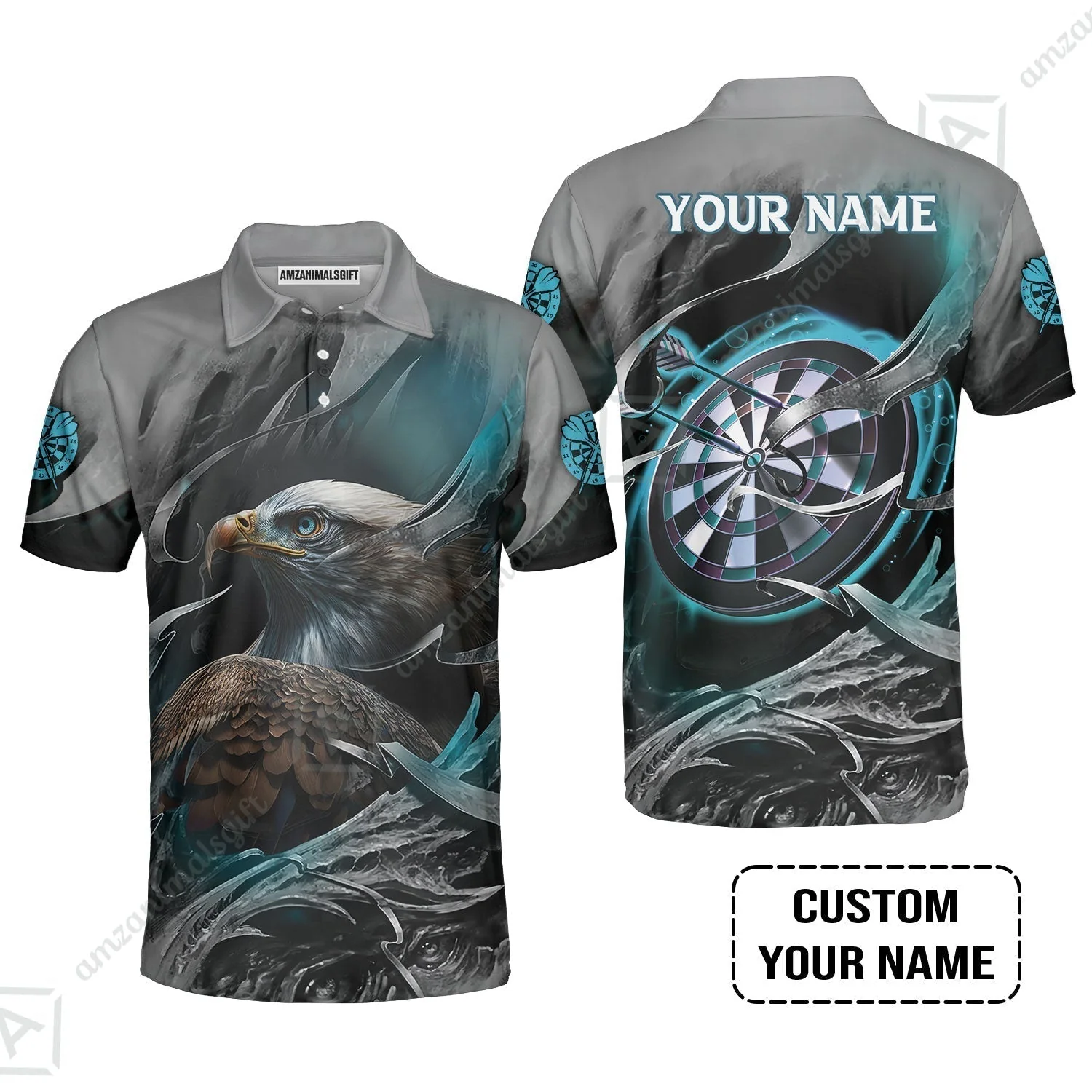 Customized Name Darts Sweatshirt, Bullseye Dartboard Personalized Eagle And Darts Sweatshirt - Image 6