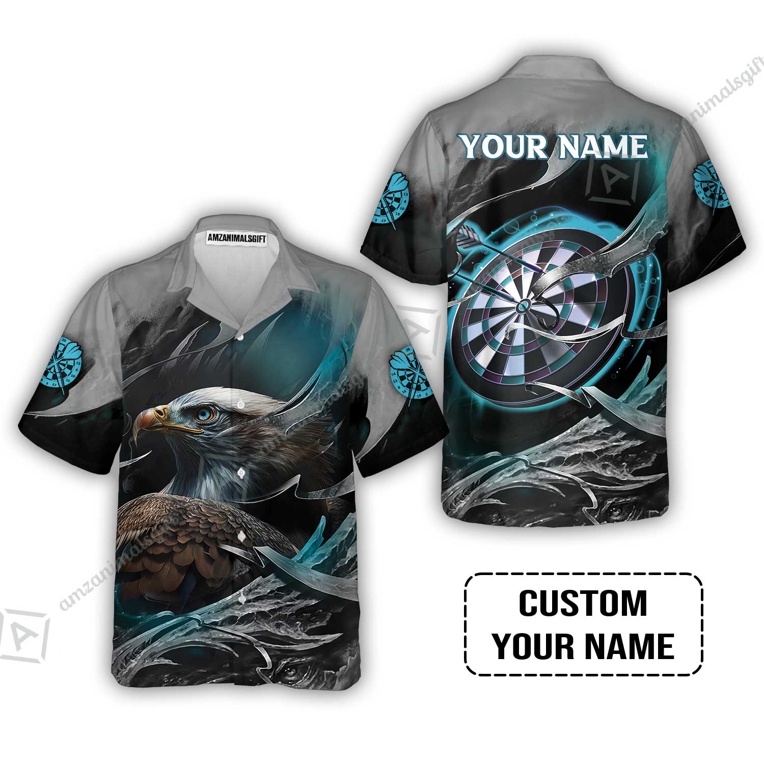 Customized Name Darts Sweatshirt, Bullseye Dartboard Personalized Eagle And Darts Sweatshirt - Image 7