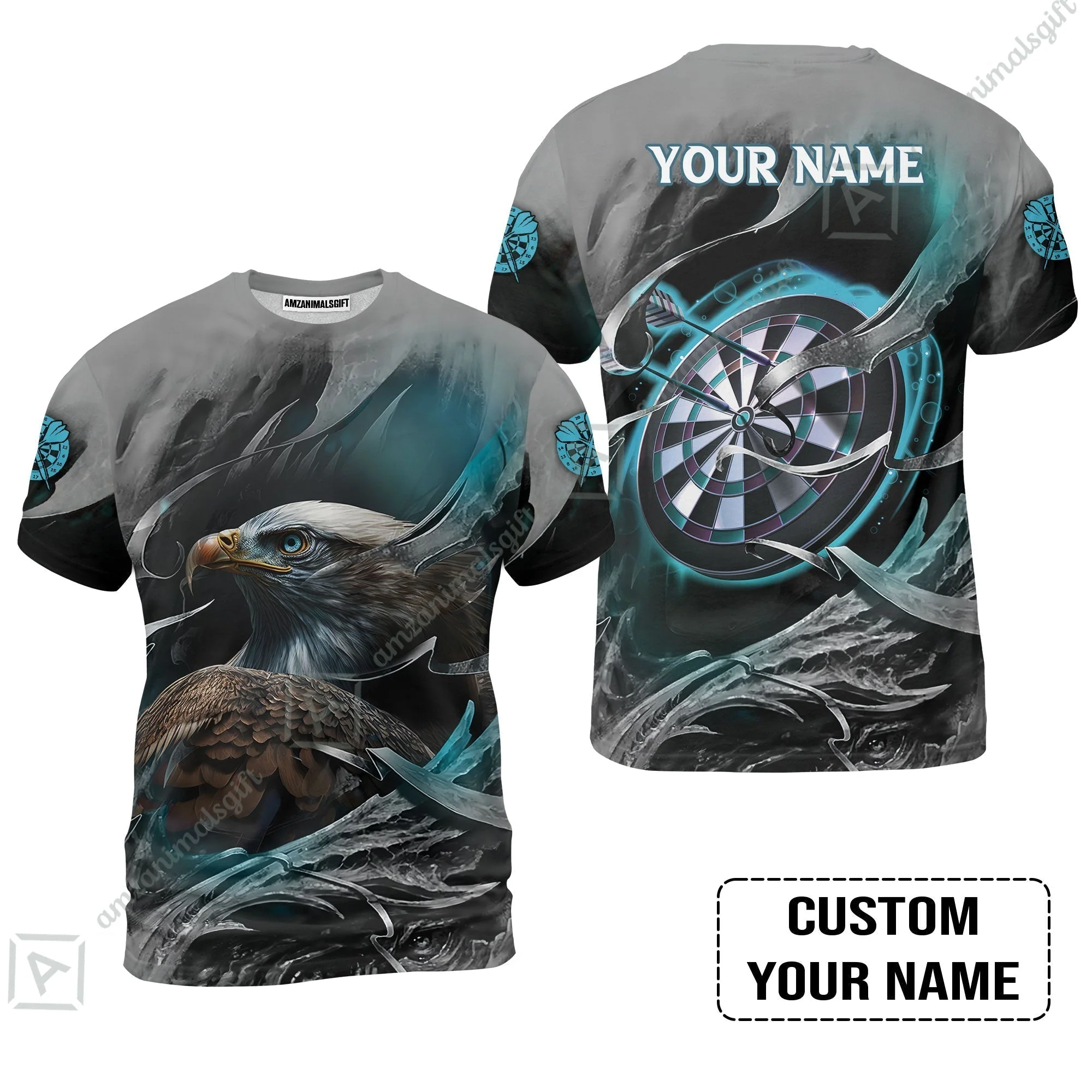 Customized Name Darts Sweatshirt, Bullseye Dartboard Personalized Eagle And Darts Sweatshirt - Image 8