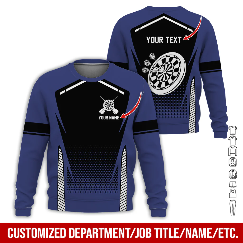 Customized Name Darts Sweatshirt, Dartboards Pattern Darts Shirts - Gift For Darts Lovers, Friend, Family - Image 4