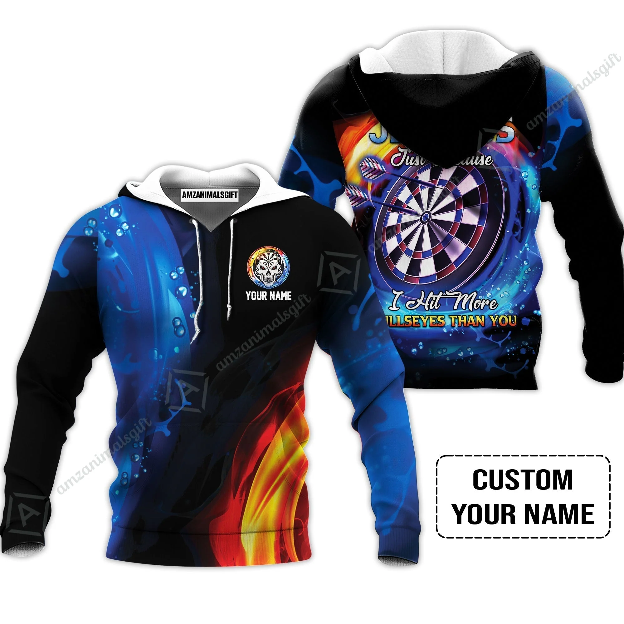 Customized Name Darts Sweatshirt, Don't Be Jealous Personalized Skull Logo And Darts Sweatshirt - Image 3